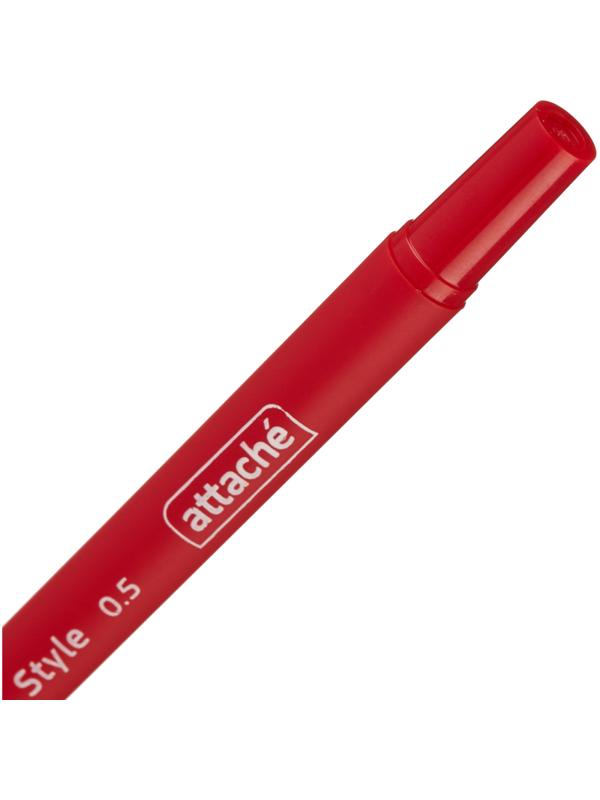 Ручка шариковая неавтоматическая Attache Style 0,5мм прорез.корп.красн ст