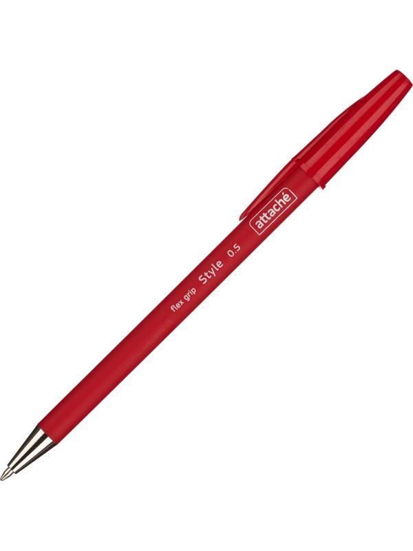 Ручка шариковая неавтоматическая Attache Style 0,5мм прорез.корп.красн ст