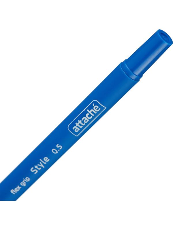 Ручка шариковая неавтоматическая Attache Style 0,5мм прорезин.корп.синий ст