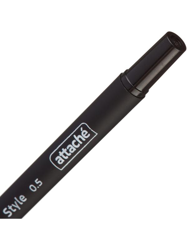 Ручка шариковая неавтоматическая Attache Style 0,5мм прорезин.корп.черн ст
