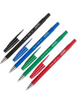 Ручка шариковая неавтоматическая Attache Style 4цв/наб 0,5мм прорезин.корп