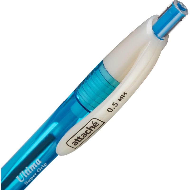 Ручка шариковая автоматическая Attache Ultima Supergrip 0,5мм син,манж