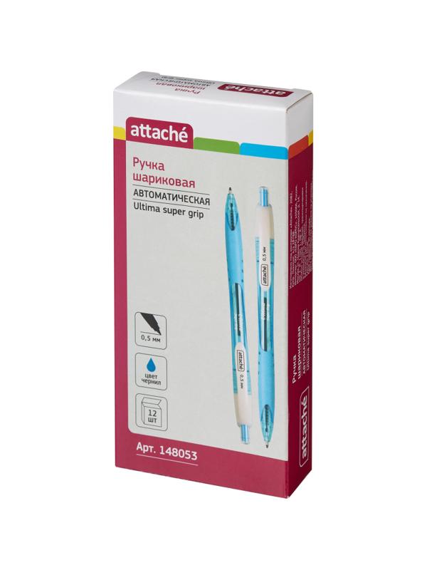 Ручка шариковая автоматическая Attache Ultima Supergrip 0,5мм син,манж