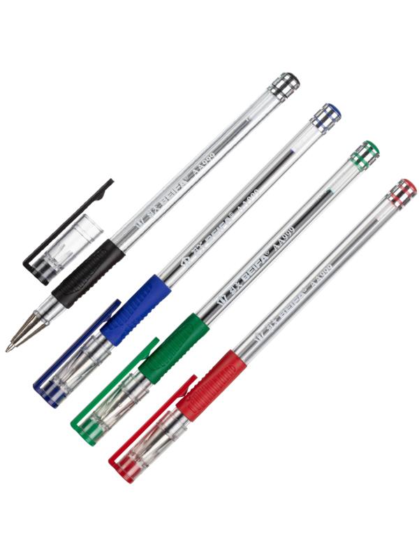 Ручка шариковая неавтоматическая Beifa 4цв/наб с резин.манжет АА999-4 Китай