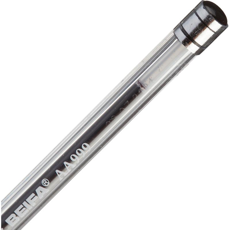 Ручка шариковая неавтоматическая Beifa АА999 0,5мм черный с рез.манж.Китай