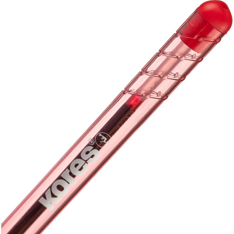 Ручка шариковая неавтоматическая KORES К1 0,7ммтреуг.корп4шт/бл сн/чр/кр/зл