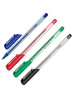 Ручка шариковая неавтоматическая KORES К1 0,7ммтреуг.корп4шт/бл сн/чр/кр/зл