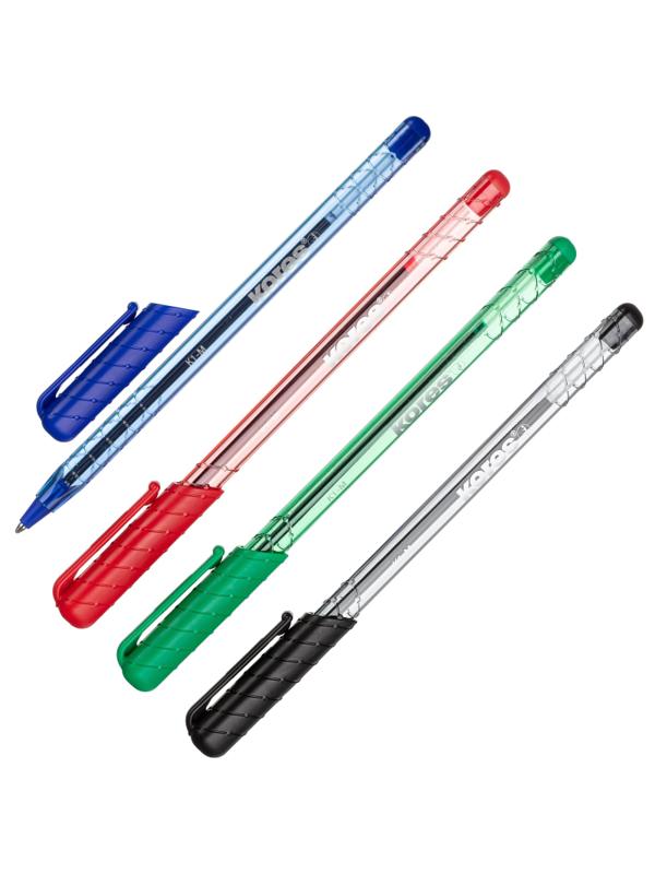 Ручка шариковая неавтоматическая KORES К1 0,7ммтреуг.корп4шт/бл сн/чр/кр/зл