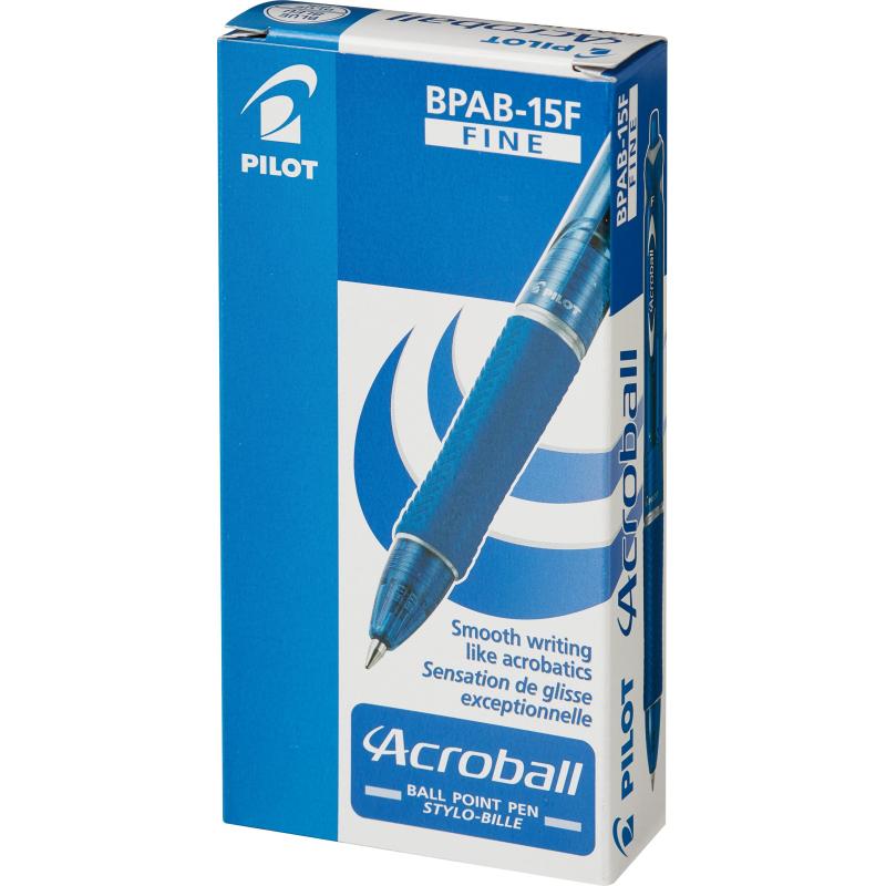 Ручка шариковая автоматическая PILOT Acroball резин.манжет син 0,28мм ЭКО