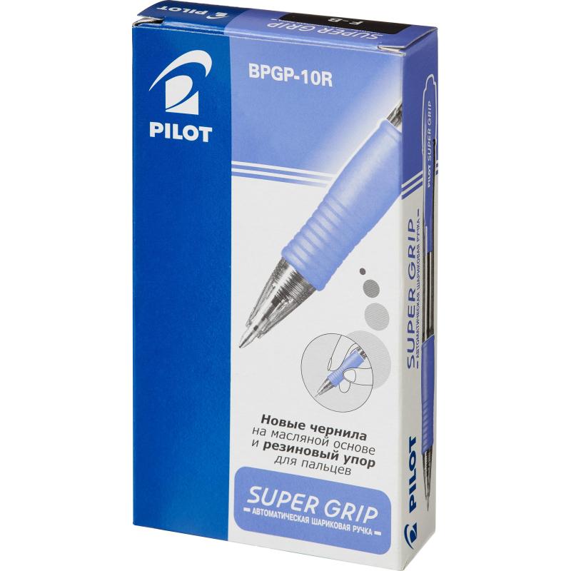 Ручка шариковая автоматическая PILOT BPGP-10R-F манж.черн,0,22,масл,Япония