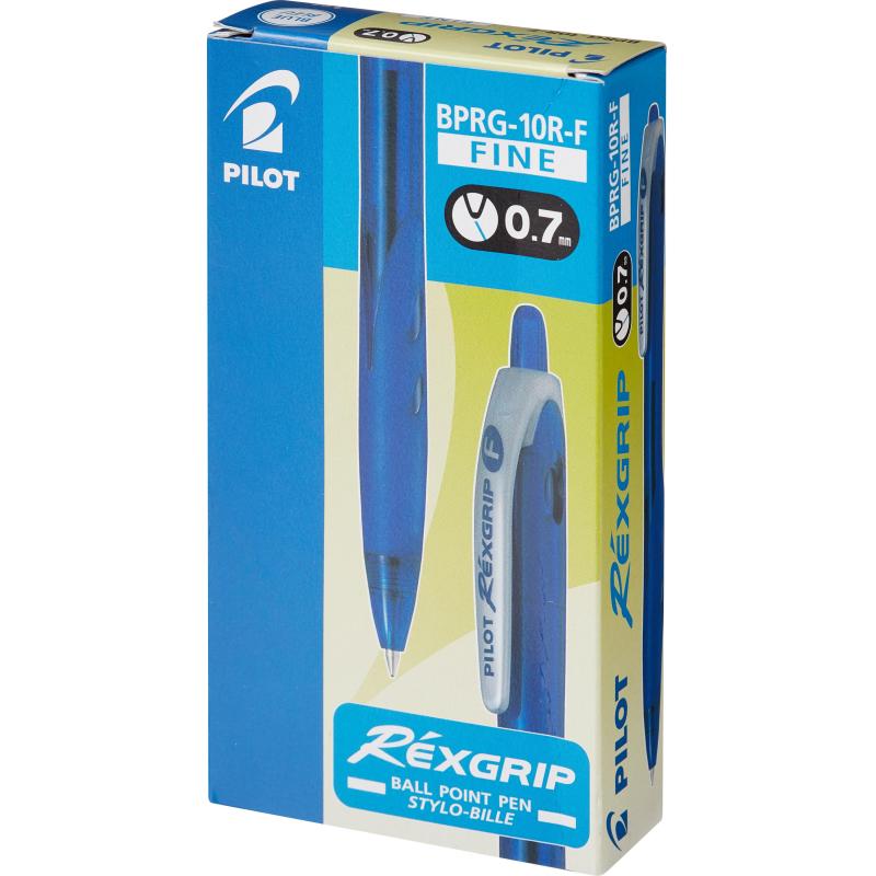 Ручка шариковая автоматическая PILOT BPRG-10R-F REX GRIP рез.манж.син0,32мм