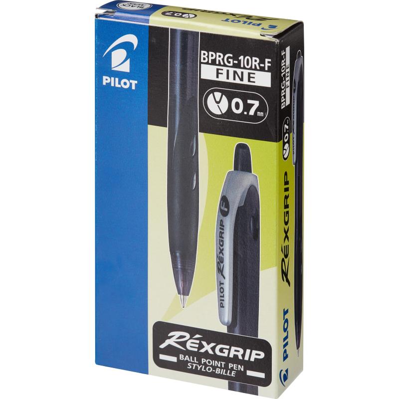 Ручка шариковая автоматическая PILOT BPRG-10R-F REXGRIP черн,0,22,масл,манж
