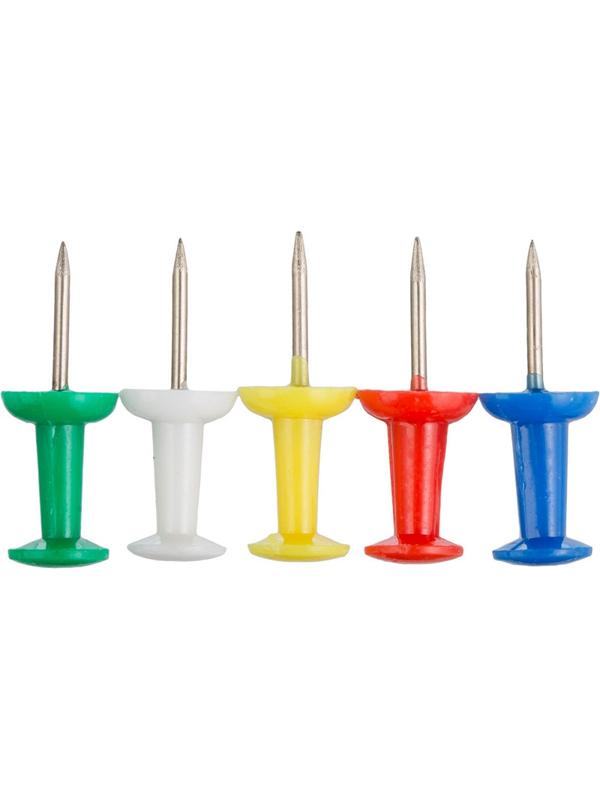 Кнопки силовые д/пробковых досок ATTACHE,пластиковая шляпка,ассорти,50шт/уп