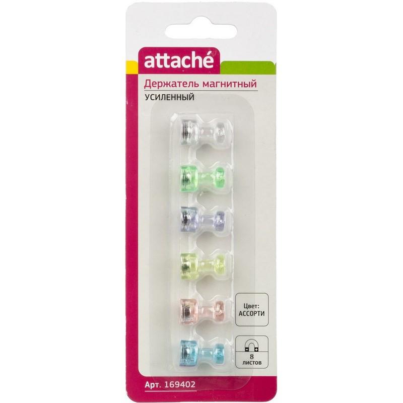 Магнитный держатель для досок усиленный Attache, 6шт/уп. цветной