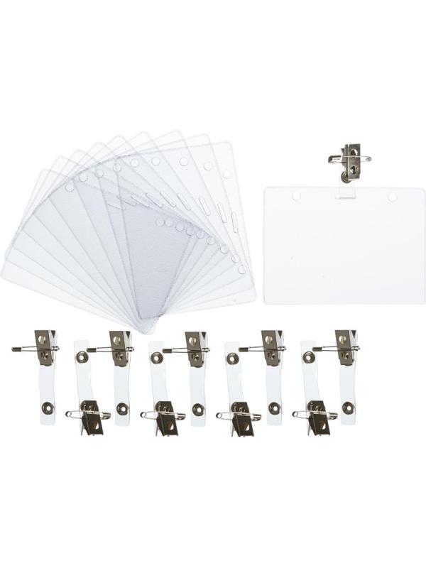 Бейдж 120х87мм металл зажим/булавка (10шт.) 1065БГК