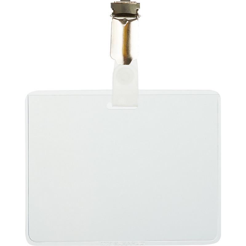 Бейдж 90х60мм DURABLE металл клип (5шт) '8603