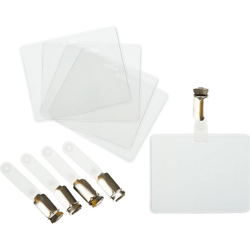 Бейдж 90х60мм DURABLE металл клип (5шт) '8603