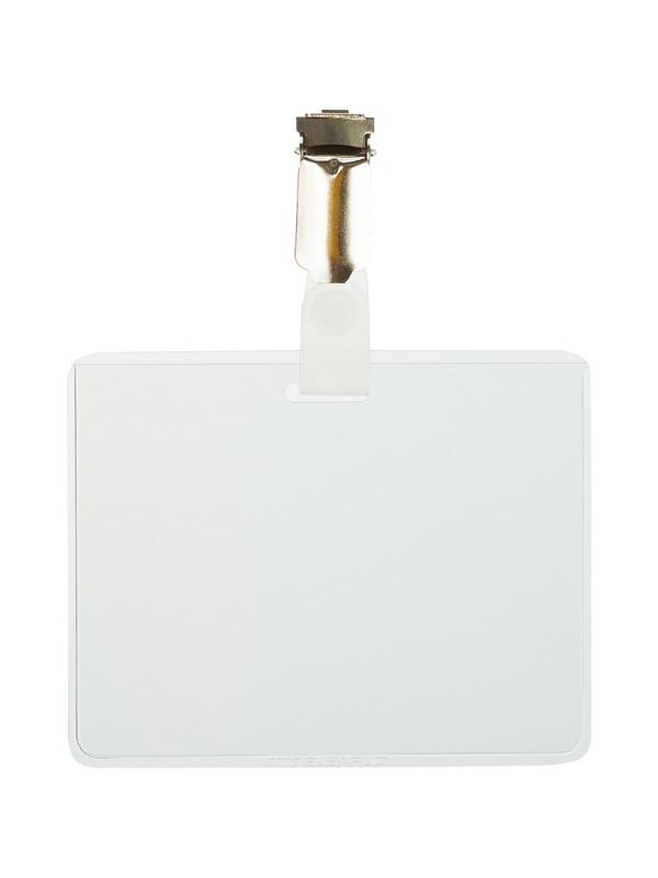 Бейдж 90х60мм DURABLE металл клип (5шт) '8603