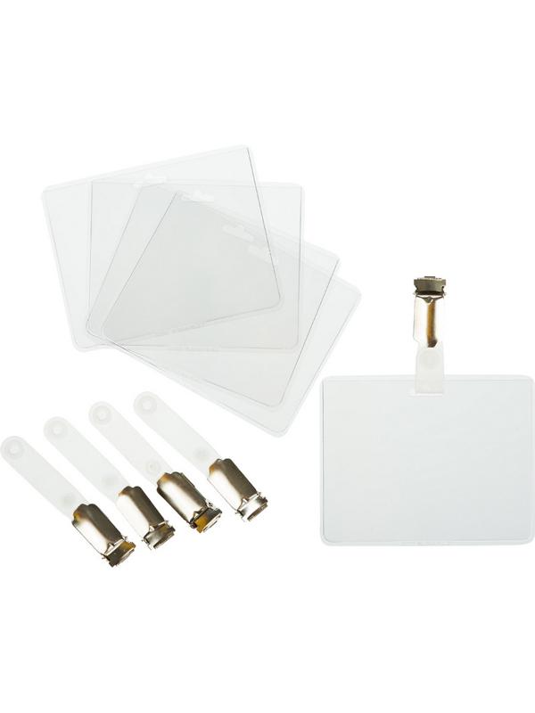 Бейдж 90х60мм DURABLE металл клип (5шт) '8603