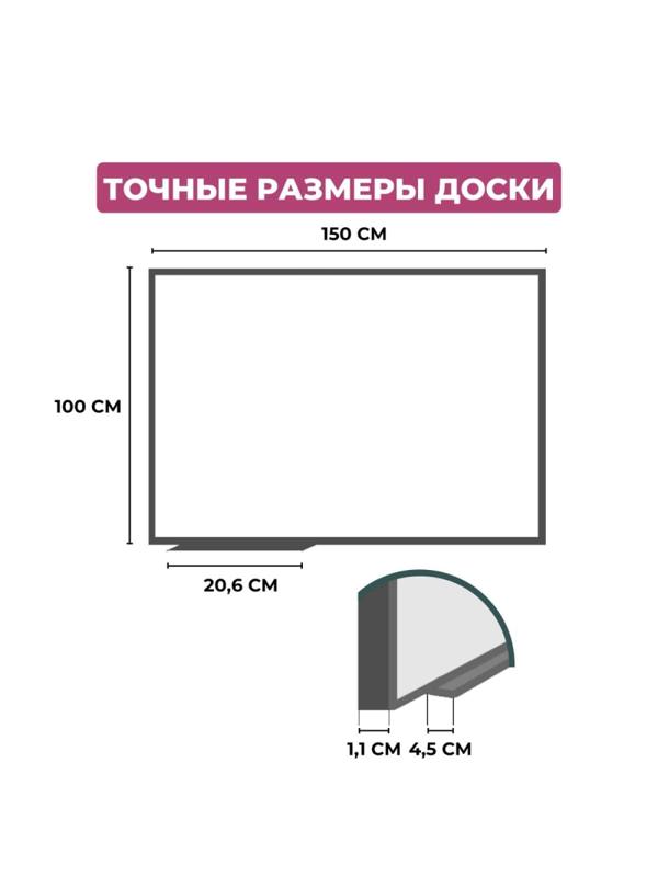 Доска магнитно-маркерная 100х150 лак Attache алюмин. рама Россия