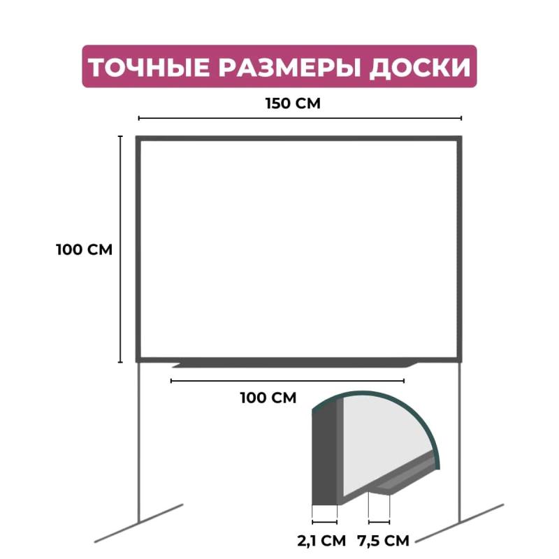 Доска магнитно-маркерная Attache Twist 100х150 лак вращ., на роликах Россия