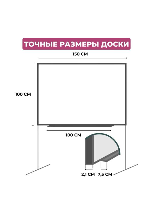 Доска магнитно-маркерная Attache Twist 100х150 лак вращ., на роликах Россия