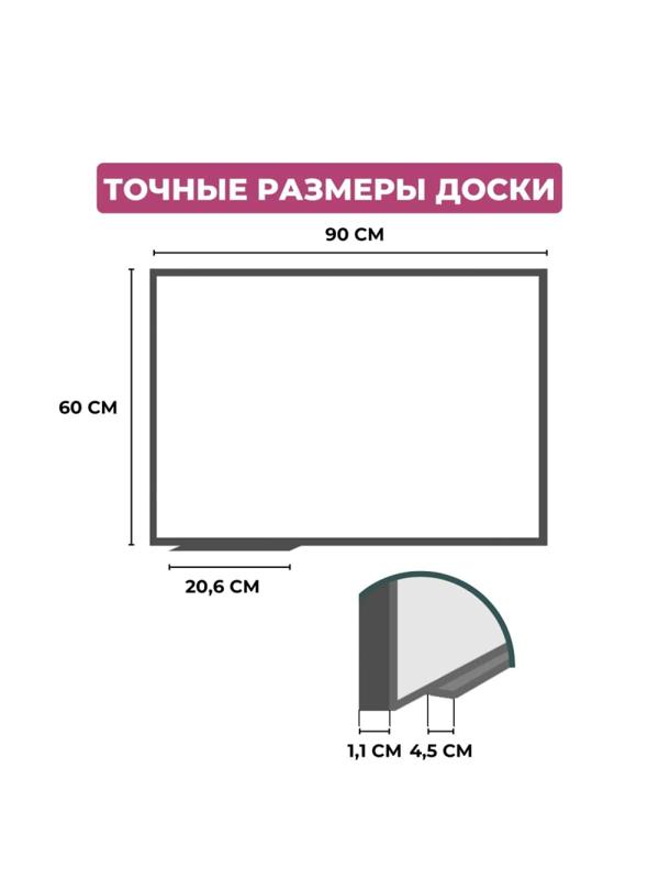 Доска магнитно-маркерная 60х90 лак Attache алюмин. рама Россия