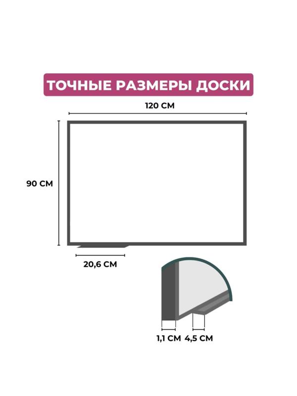 Доска магнитно-маркерная 90х120 лак Attache алюмин. рама Россия