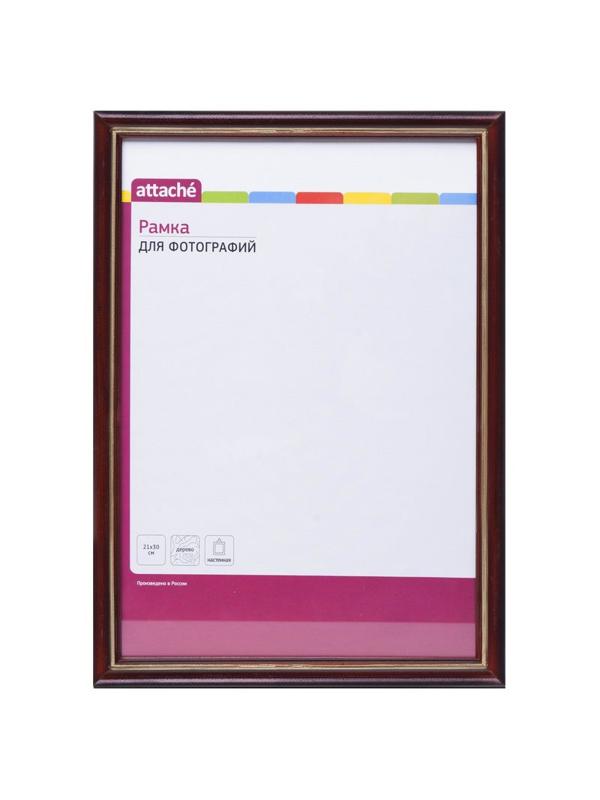 Рамка А4(21х30)ATTACHE коньяк+золото+лак,деревян.б
