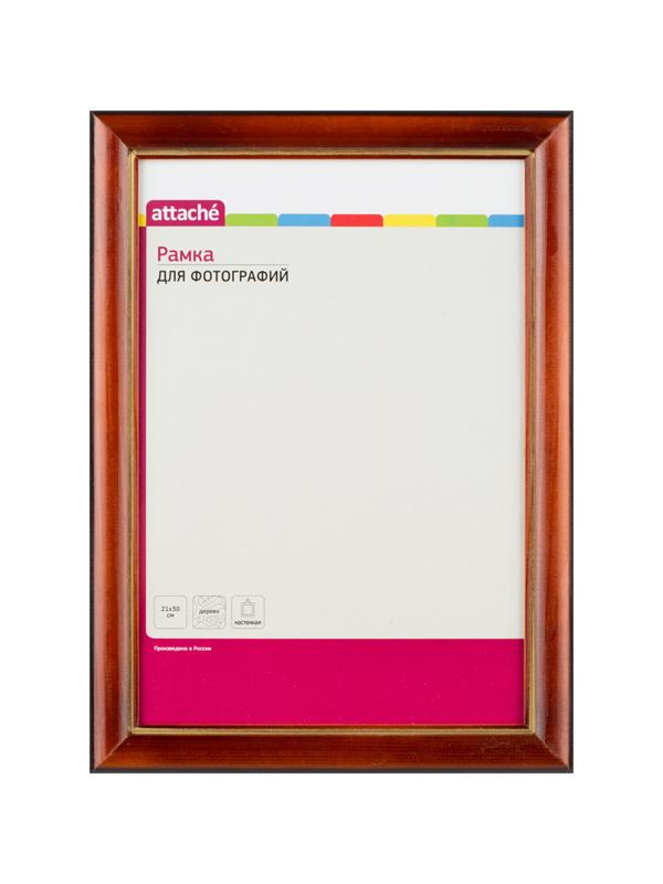 Рамка А4(21х30)ATTACHE коньяк+золото+лак,дер.багет