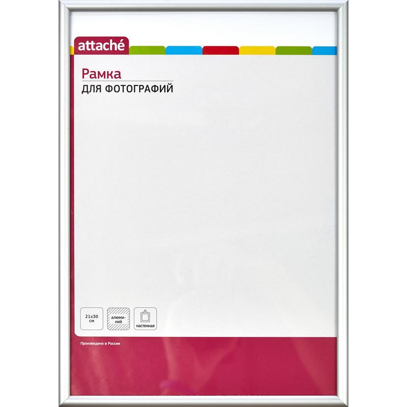 Рамка А4(21х30)ATTACHE серебро, алюминиевый багет,