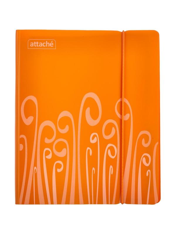 Бизнес-тетрадь А5,120 л,пласт обл,на рез,с разд, ATTACHE FANTASY,оранж