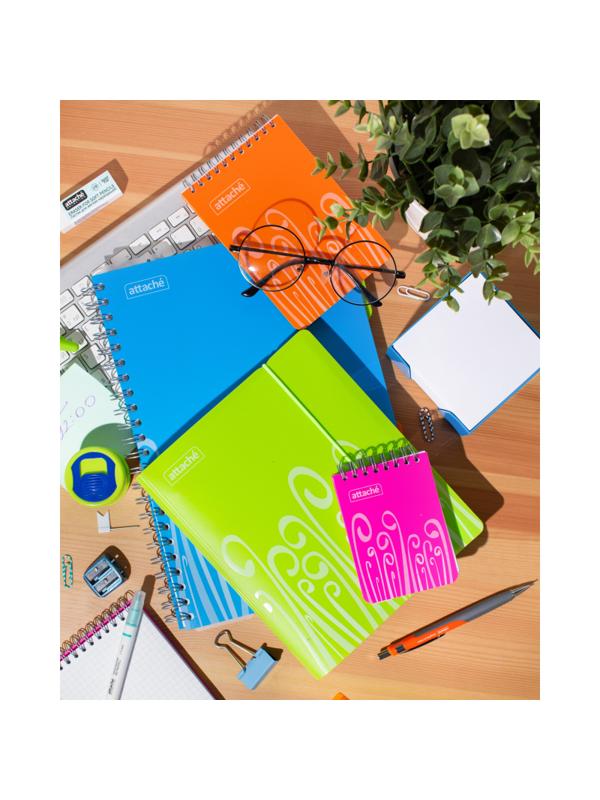 Бизнес-тетрадь А5,120 л,пласт обл,на рез,с разд, ATTACHE FANTASY,оранж