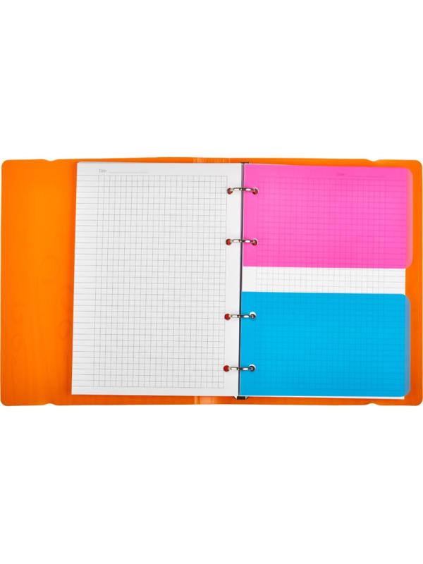 Бизнес-тетрадь А5,120 л,пласт обл,на рез,с разд, ATTACHE FANTASY,оранж