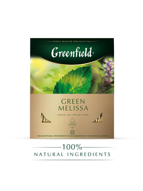Чай Greenfield Green Melissa зеленый фольгир.100пак/уп 0879-09
