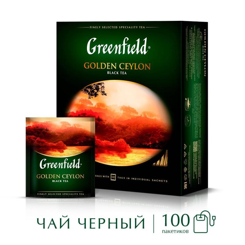 Чай Greenfield Golden Ceylon черный фольгир.100пак/уп 0581-09