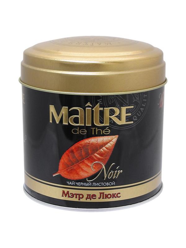 Чай Maitre Де Люкс черный 100г ж/б