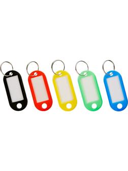 Бирки для ключей 10 шт/уп, ассорти, 5 цветов по 2шт.