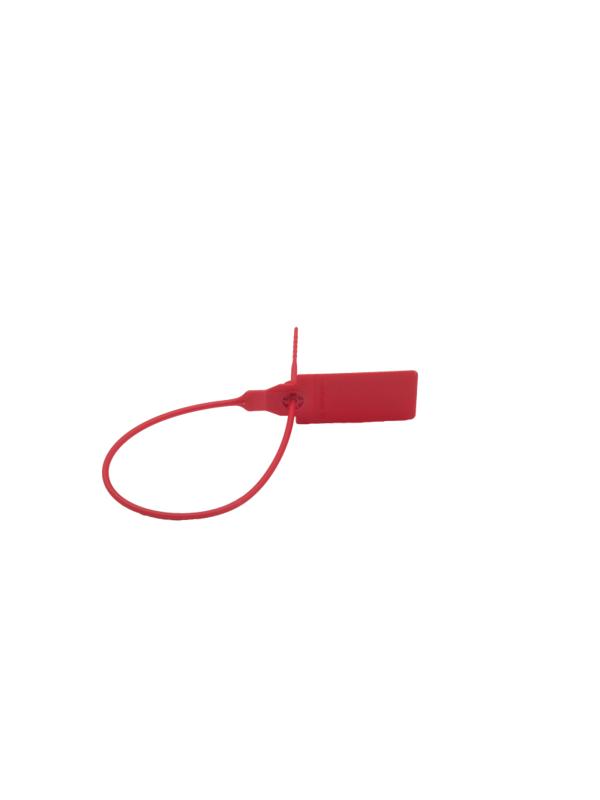 Пломба пластиковая номерная, одноразовая, 235 мм, красные, 50 шт/уп