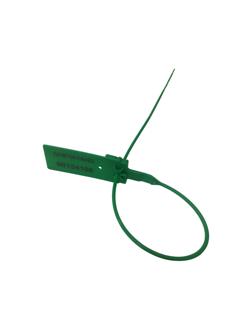 Пломба пластиковая номерная, одноразовая, 255 мм, зелёные, 50 шт/уп