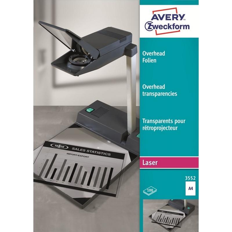 Пленка для проекторов Avery Zweckform AZ3552 д/лаз.прин., 100шт./уп
