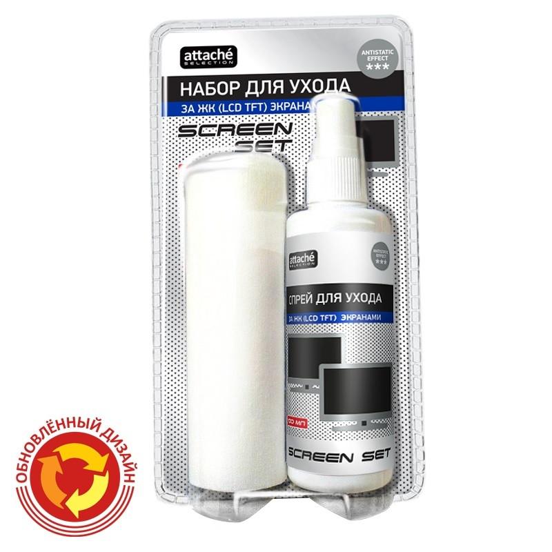 Набор для чистки оргтехники Attache Selection для LCD/TFT экр, спр100+сал15