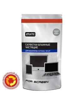 Салфетки Attache Selection For Screen д/экранов, з/блок, 100 шт, 130х170