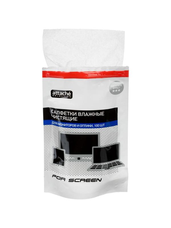 Салфетки Attache Selection For Screen д/экранов, з/блок, 100 шт, 130х170