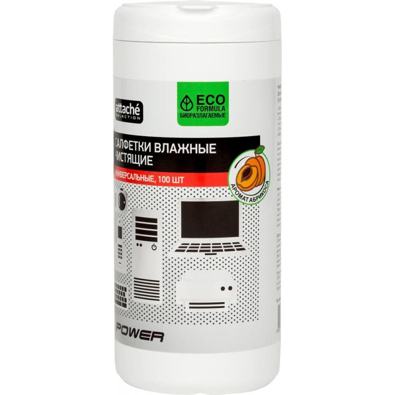 Салфетки Attache Selection Power универс, туба, абрикос, 100 шт, 130х170