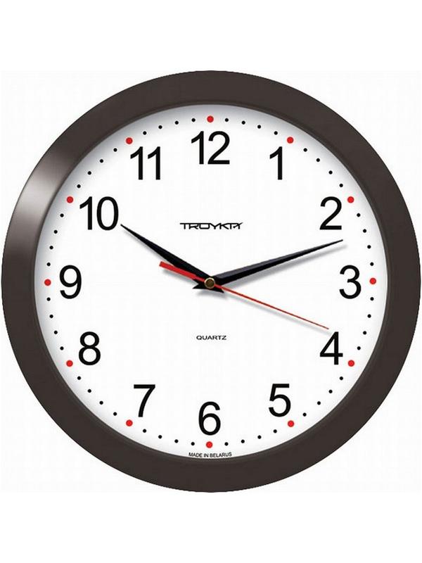 Часы настенные Troyka 11100112 круг плав.ход пластик