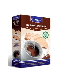 Фильтр для кофеварки бумажный НЕОТБЕЛЕНЫЕ Topperr №4 (100шт./уп) 3014
