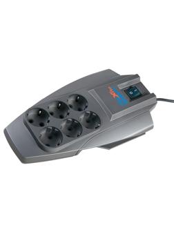 Сетевой фильтр PILOT X-Pro (6-4упр./1,8м/10А/650Дж/темно-серый)