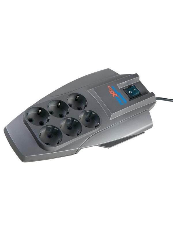 Сетевой фильтр PILOT X-Pro (6-4упр./1,8м/10А/650Дж/темно-серый)