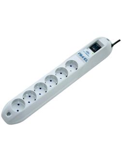 Сетевой фильтр PILOT-GL (6/1,8м/10А/1180Дж/белый)